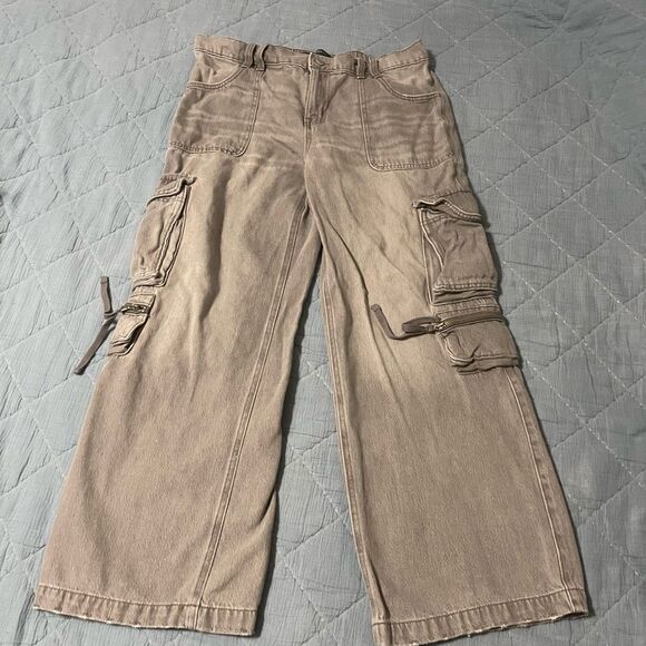 Aeropostale Mid Rise Cargo Jeans L Short - Picture 1 of 7